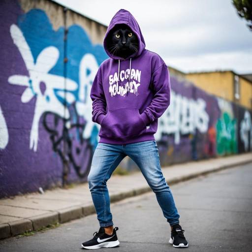 Purple Fleece Rabbit in Urban Setting