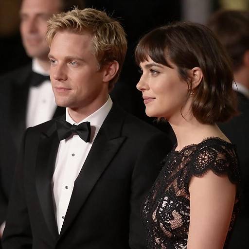 Elegant Couple at Dimly Lit Gala