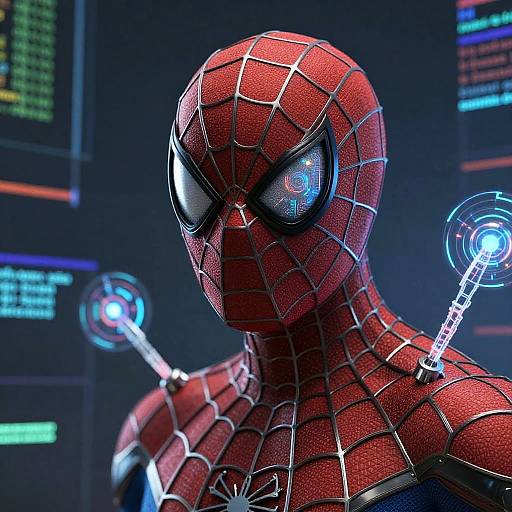Cyber-Enhanced Spider-Man AI Portrait