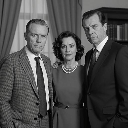 Classic Black and White Portrait of Trio