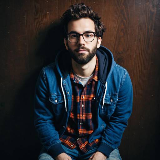 Casual Man Wearing Hoodie and Glasses