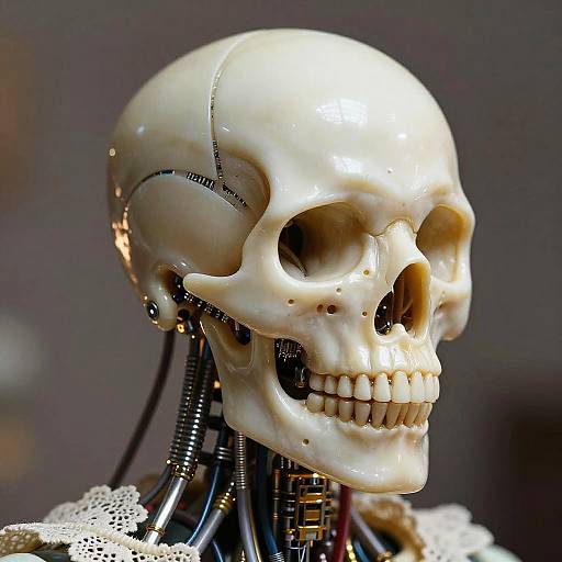 Porcelain Reaper Cyborg Skull Portrait