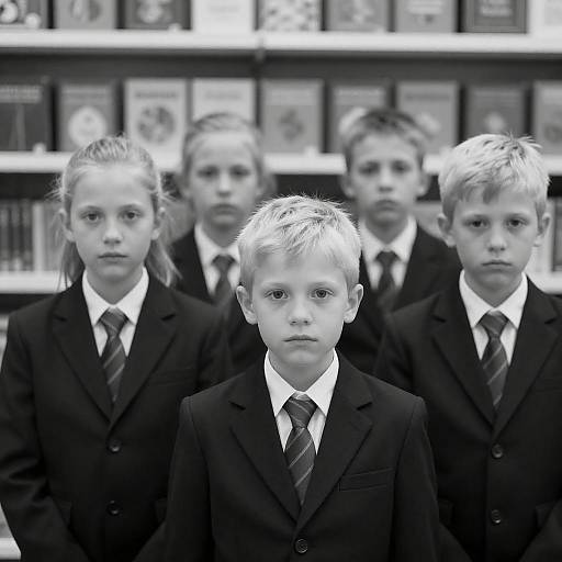 Classic Black and White Childhood Portrait