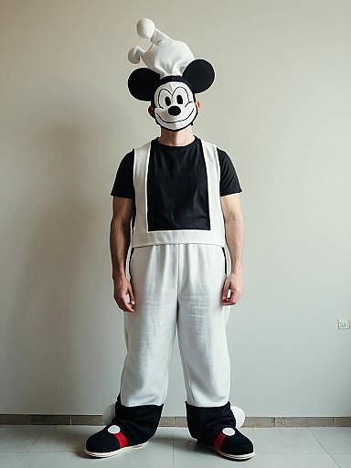 Man Wearing Mickey Mouse Cosplay Costume