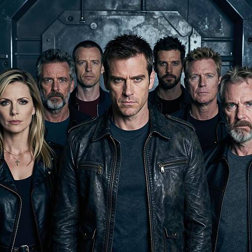 Intense Group Portrait in Industrial Setting