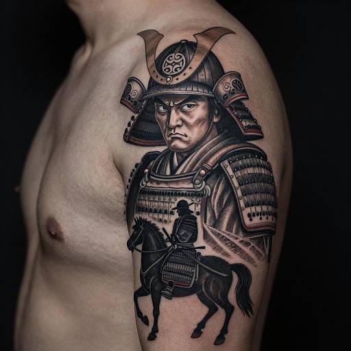 Intricate Samurai Tattoo Design for Men