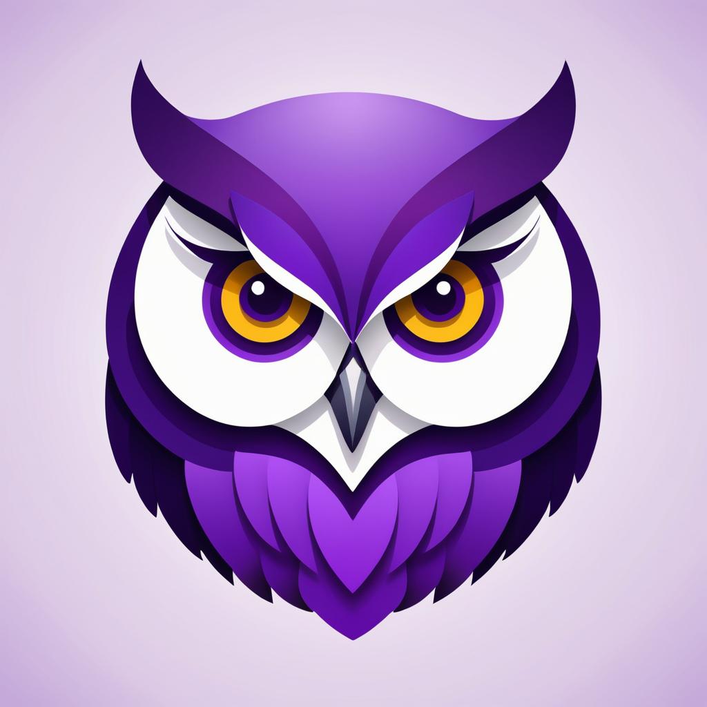 Minimalist Purple Owl Logo Design