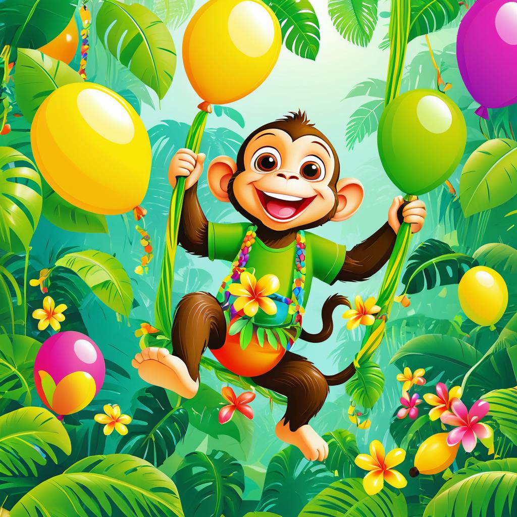 Joyful Jungle Mischief with Monkey and Balloons