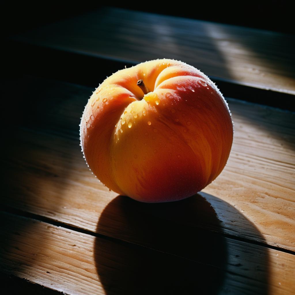 Chiaroscuro Peach on Weathered Wood