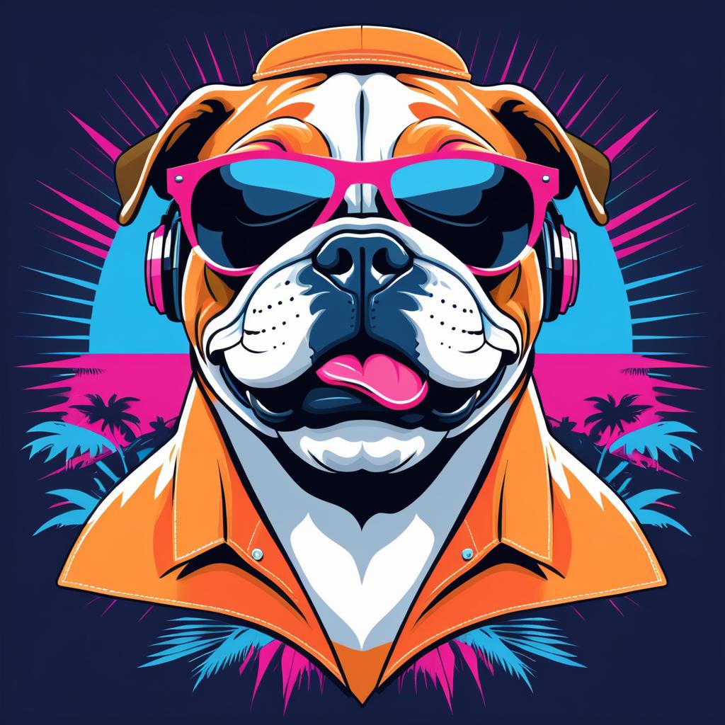 Retro Bulldog T-Shirt Graphic Design