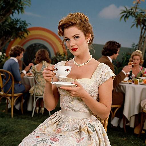 Vintage Tea Party with 1970s Vibe