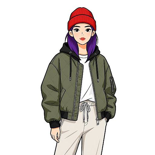 Casual Streetwear Woman Portrait