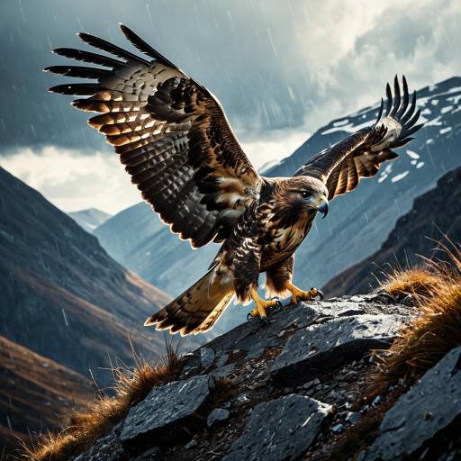 Hawk in Storm: A Dynamic Portrait