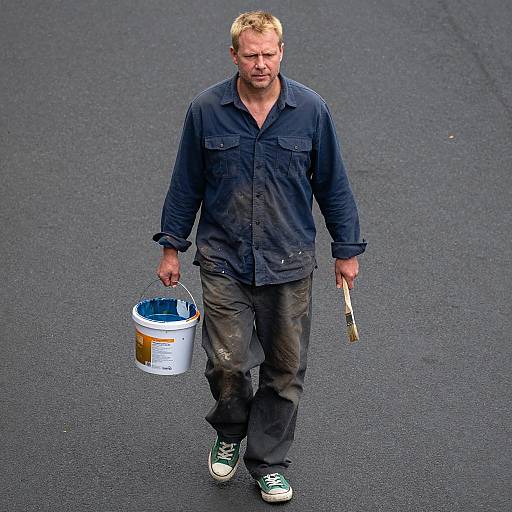 Artist on Asphalt: A Captivating Moment