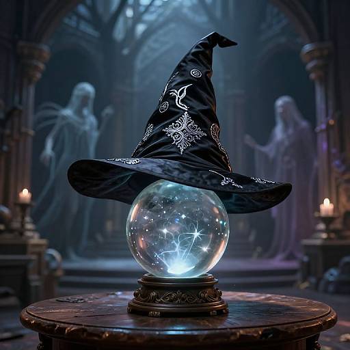 Levitating Black Wizard Hat Artwork