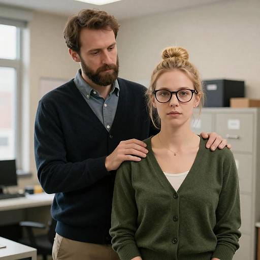 Supportive Moment in an Office Setting