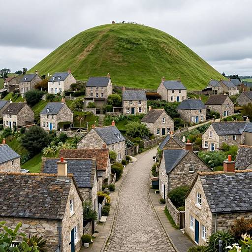 Whimsical Circular Village on Dome