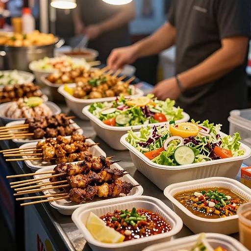 Vibrant Street Food Market Feast