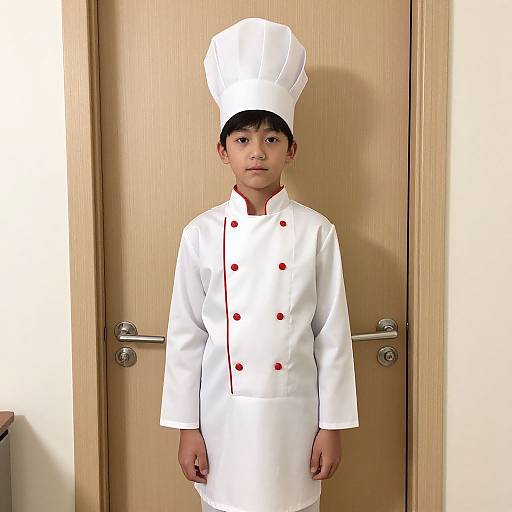 Boy in Bowling Pin Chef Costume