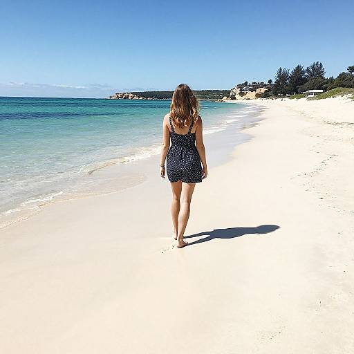 Woman Walking on Pristine Rottnest Beach