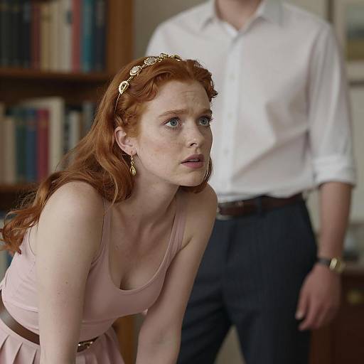 Red-Haired Woman With Intense Expression