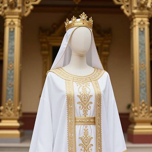Mannequin in Regal White Robe