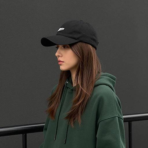 Stylish Young Woman in Dark Setting