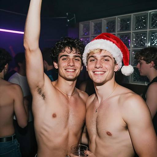 Nightclub Scene with Shirtless Men