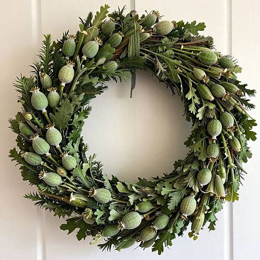 Rustic Poppy Pods and Broom Corn Wreath