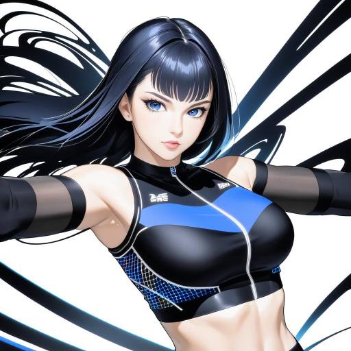 Sporty Girl in Dynamic Shadowboxing Pose Sporty Girl in Dynamic Shadowboxing Pose