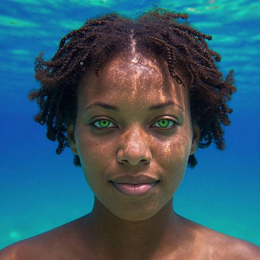 Ethereal Underwater Portrait of African Woman