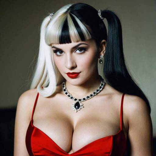 Stylish Cruella Villain in Red Dress
