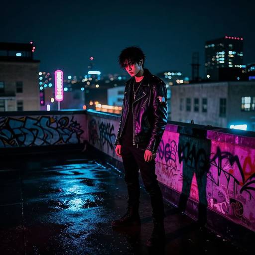 Cyberpunk Midnight Urban Street Style