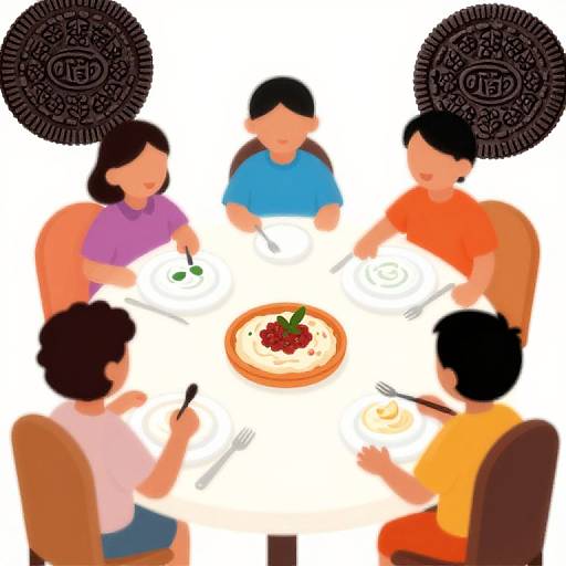 Colorful Oreo Family Dinner Vector
