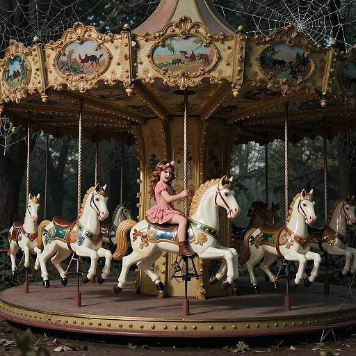 Vintage Haunted Carousel Art