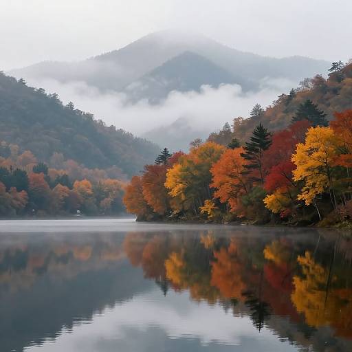 Hyper-realistic Autumnal Lake Landscape