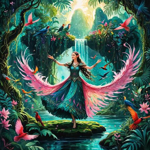 Elven Princess Dancing in Enchanted Jungle Elven Princess Dancing in Enchanted Jungle