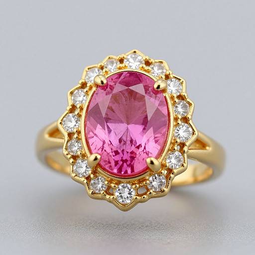 Elegant Gold Ring with Pink Gemstone