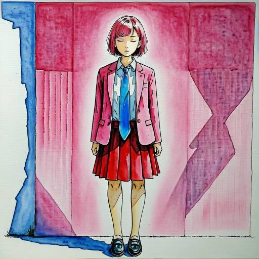 Female Anime Character in School Uniform
