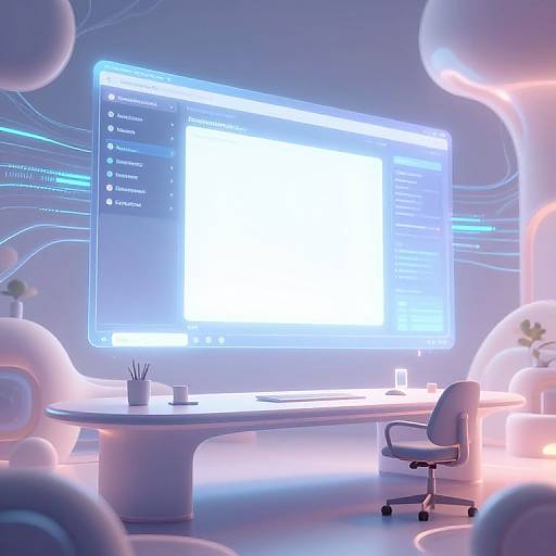 Futuristic Workspace with ComfyUI Interface