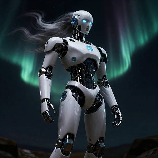 Mystic Humanoid Robot in Storm