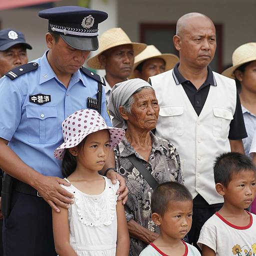 Diverse Community Scene with Intense Expressions