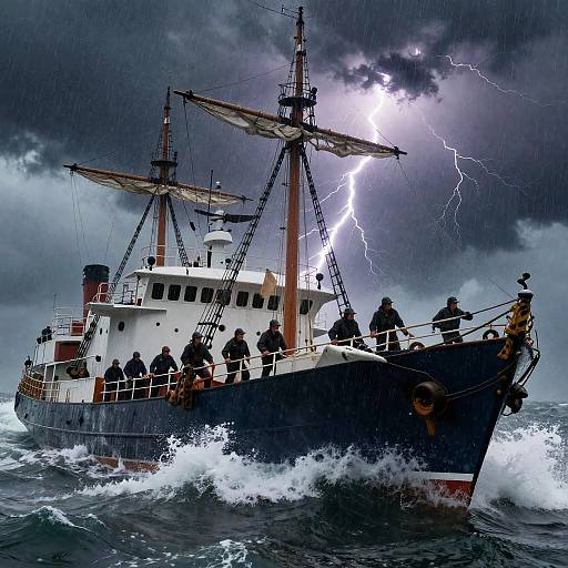 Dramatic Storm at Sea