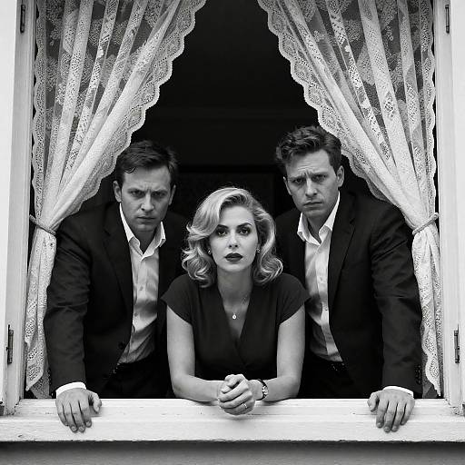 Intense Portrait of Window Leaning Trio