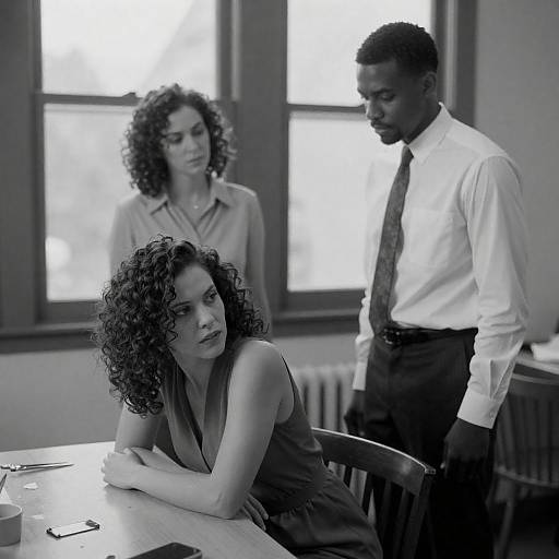 Dramatic Black-and-White Room Scene