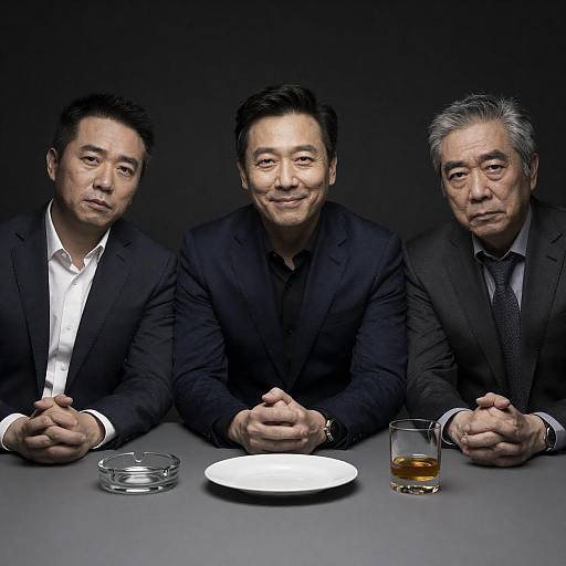 Three Men in Suits at a Table