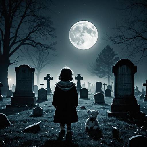 Mysterious Night in Foggy Graveyard