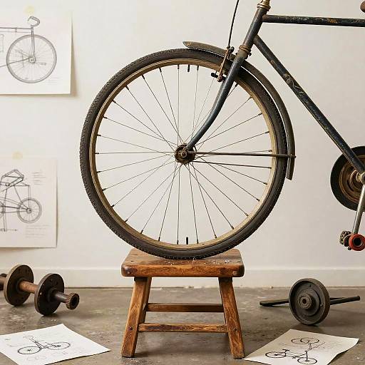 Duchamp-Inspired Vintage Wheel Art