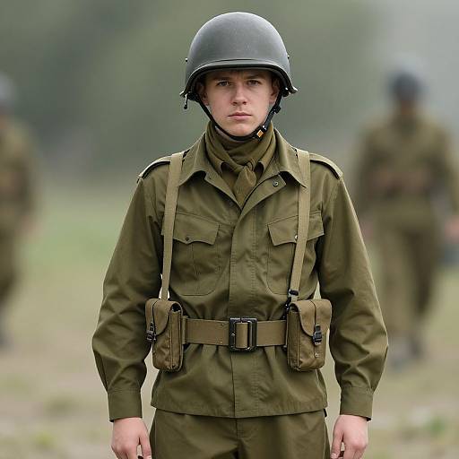 Realistic WWII Soldier Costume Photo