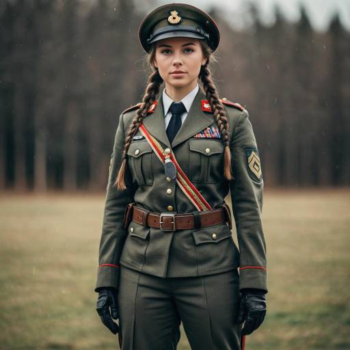Young Female Soldier in Military Uniform